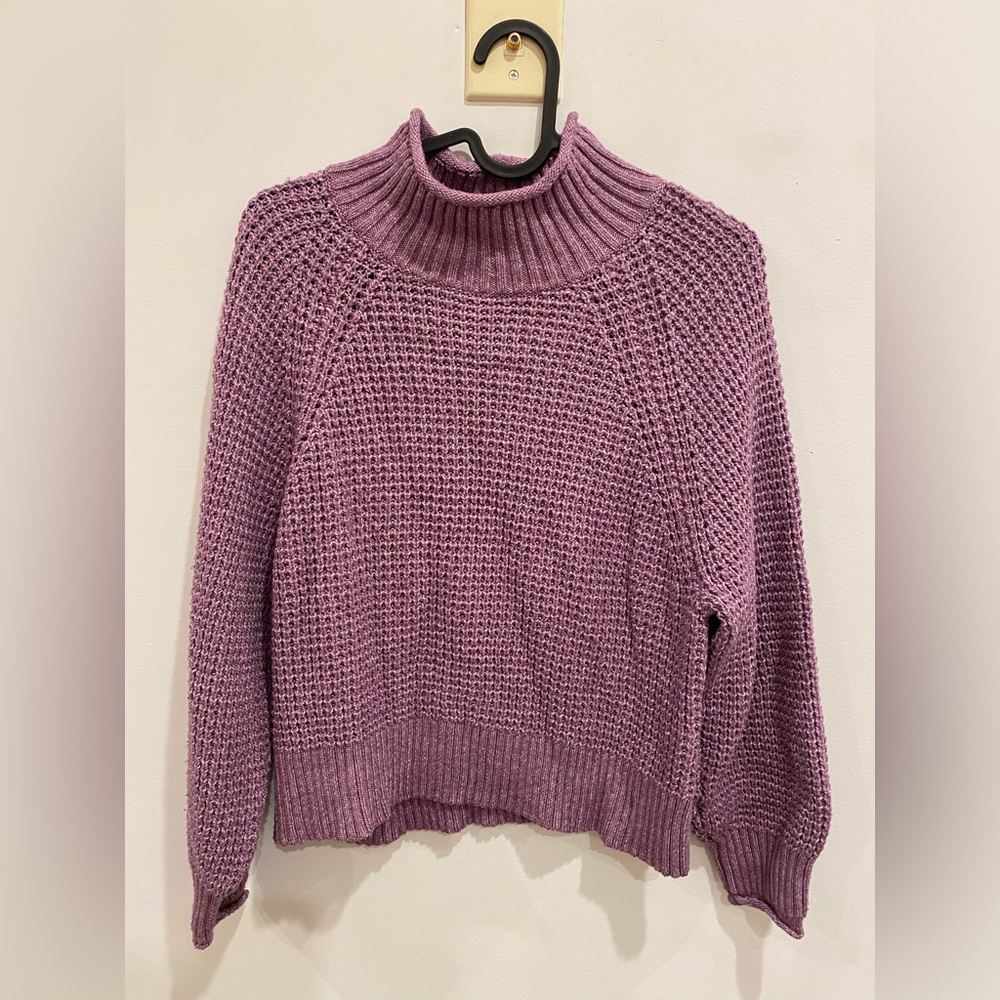American Eagle Outfitters Mockneck Knit Sweater in Purple Size Medium